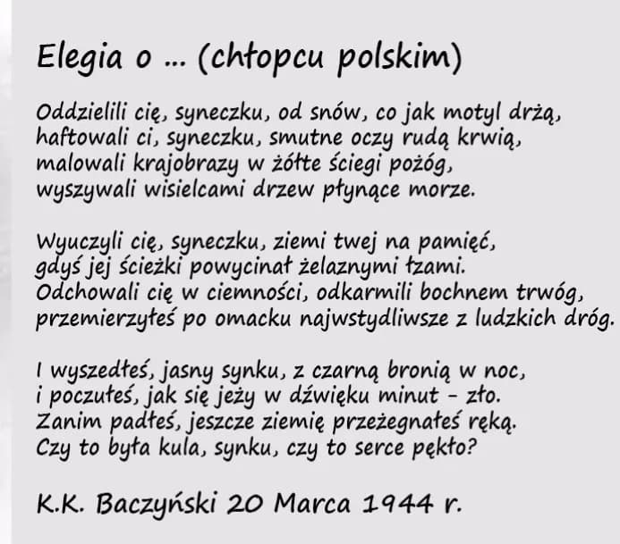 Elegia o chłopcu polskim: Analiza wiersza Baczyńskiego klucz do zrozumienia?